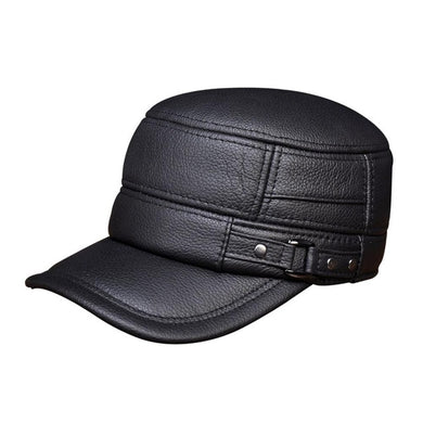 Genuine Leather Baseball Beret Cap