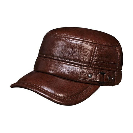 Genuine Leather Baseball Beret Cap