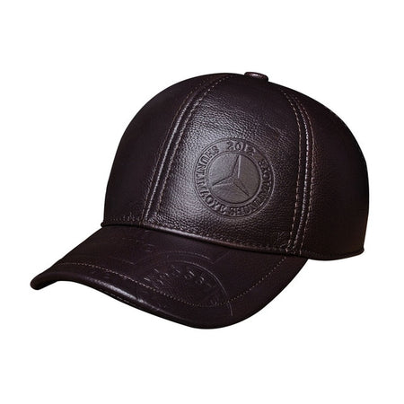 Spring Genuine Leather Men Baseball Cap