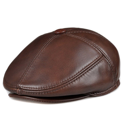 Genuine Leather Men Berets Cap